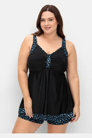 Sheego Tankini-Top in Longform, mit Pünktchenprint, , Gr.40C