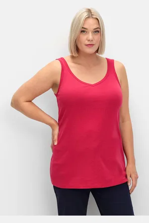 Sheego Longtop in Rippqualität, mit weitem Ausschnitt, , Gr.40