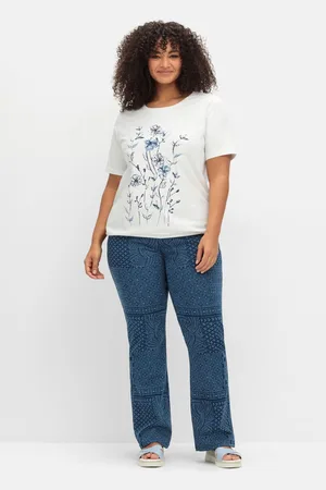 Sheego Bootcut-Jeans mit Lasercut-Allovermuster, , Gr.40