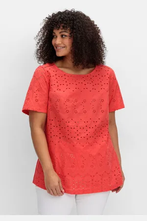 Joe Browns Shirt im Materialmix, mit Lochstickereien, , Gr.40