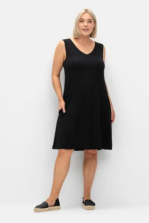 Sheego A-Linien-Kleid mit raffiniertem Rückenausschnitt, , Gr.40