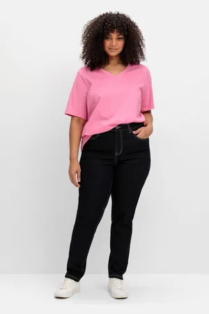 Sheego Schmale 5-Pocket-Jeans in cleaner Optik, , Gr.40