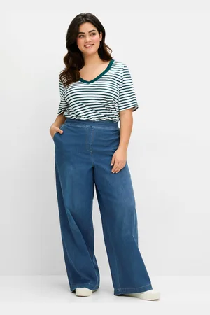 Sheego Weite Jeans mit Schlupfbund, in leichter Qualität, , Gr.40