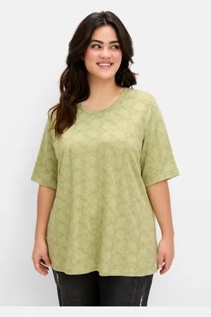 Sheego Shirt mit Alloverprint, leicht tailliert, , Gr.40/42
