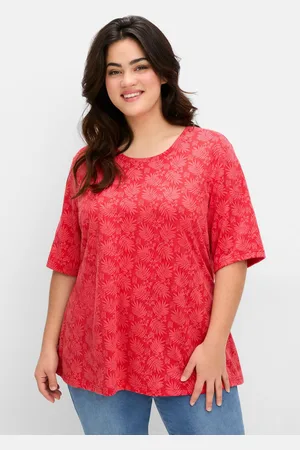 Sheego Shirt mit Alloverprint, leicht tailliert, , Gr.40/42