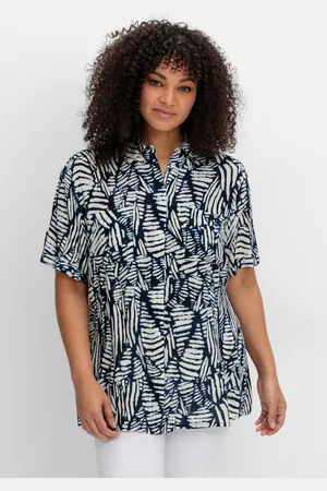 Joe Browns Kurzarm-Hemdbluse mit Alloverdruck, , Gr.40