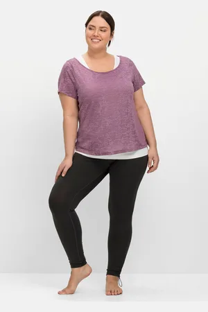 Sheego Sportleggings mit Shaping-Effekt, Saum mit Stopper, , Gr.46