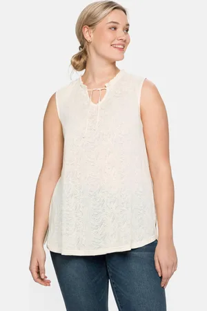 Sheego Top mit Animal-Ausbrennermuster, in A-Linie, , Gr.42