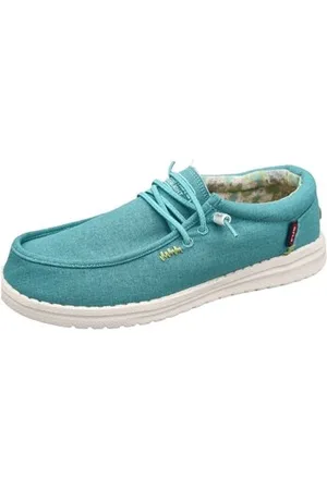 FUSION Damenschuhe Schnuerschuhe Emma washed canvas turquoise