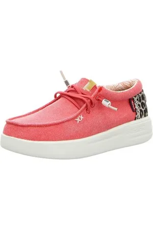 FUSION Damenschuhe Schnuerschuhe LILY washed canvas scarlet