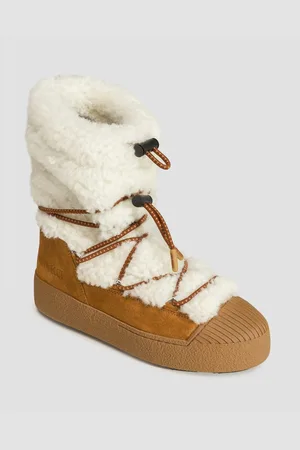 Moon Boot Resort Ltrack Polar Shearling Winterstiefel Aus Leder Für Damen
