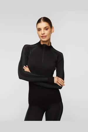 We Norwegians Racer Schwarzes Nahtloses Damen-longsleeve Mit Reißverschluss