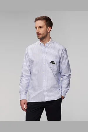 Lacoste Ch7610 Unisex-hemd In Blau Und Weiß