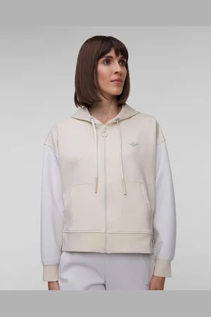 Aeronautica Militare Damen-sweatshirt Mit Reißverschluss In Beige