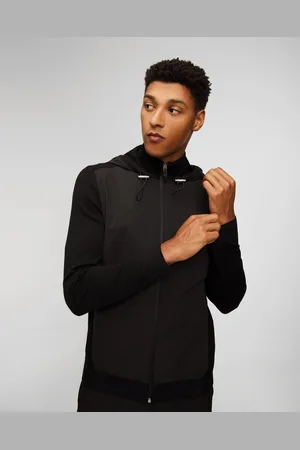 HUGO BOSS Hugo Marseo Schwarze Hybridjacke Mit Wolle Für Herren