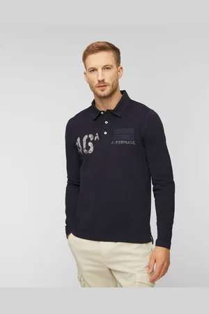 Aeronautica Militare Langärmeliges Poloshirt Marineblau