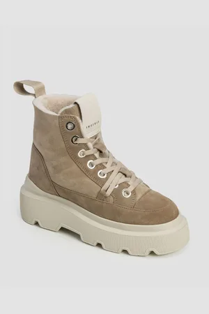 INUIKII Matilda Shearling Winterschuhe Für Damen In Beige