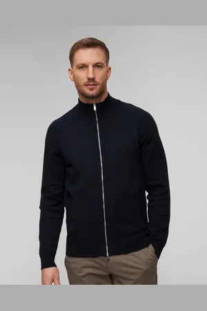 HUGO BOSS Hugo Perrone Herrenpullover Mit Wolle In Marineblau