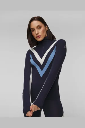 We Norwegians Voss Damen-rollkragenpullover Mit Reißverschluss In Marineblau