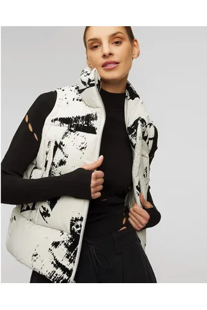 Y-3 Graphic Flock Weiße Daunenweste Für Damen