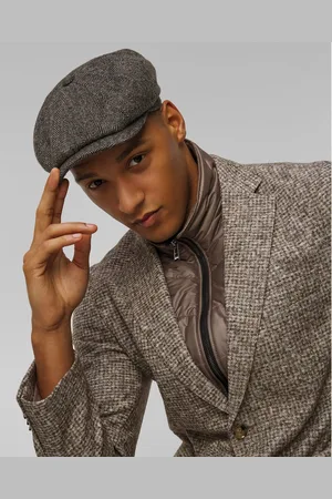 Stetson Hatteras Wool Herringbone Schiebermütze Für Herren In Braun Und Grau