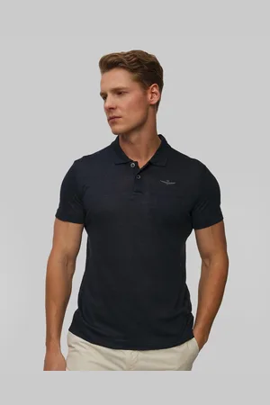 Aeronautica Militare Leinenpolo Für Herren In Marineblau