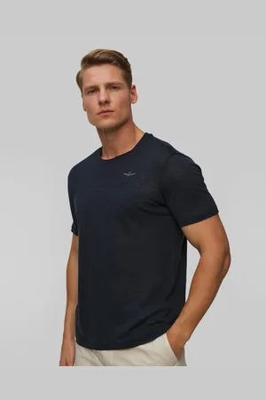 Aeronautica Militare Herren-t-shirt Aus Leinen In Marineblau