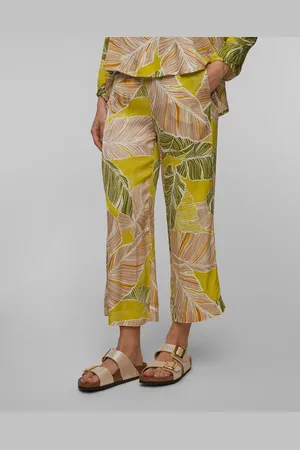 Deha Damen-crop-hose Aus Viskose Mit Blattmuster