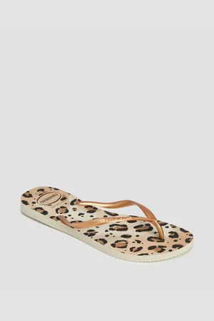 Havaianas Slim Animals Flip-flops Für Damen In Beige Und Gold