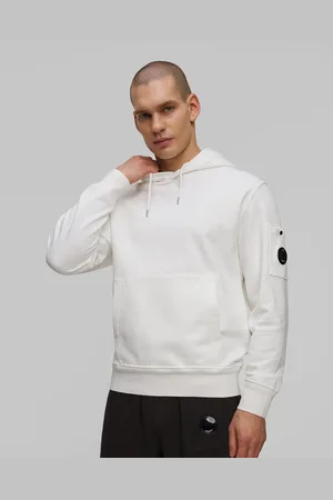 C.P. Company C.p. Company Cotton Diagonal Fleece Resist Dyed Hooded Lens Herren-sweatshirt In