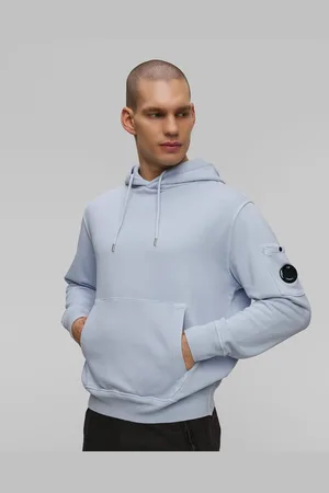 C.P. Company C.p. Company Cotton Diagonal Fleece Resist Dyed Hooded Lens Herren-sweatshirt In