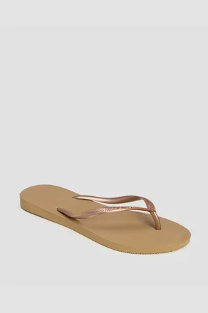 Havaianas Slim Flip-flops Für Damen In Beige Und Gold