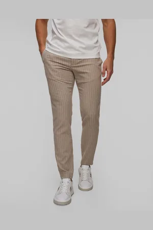 Alberto Jump Linen Stripe Herrenhose Mit Leinen