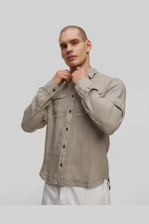 C.P. Company C.p. Company Linen Shirt Herrenhemd In Khaki