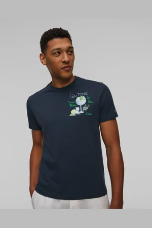 MC2 SAINT BARTH Bedrucktes Herren-t-shirt In Marineblau