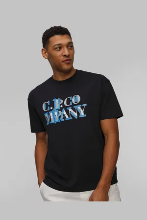 C.P. Company C.p. Company 30/1 Jersey Blurred Logo Herren-t-shirt In Marineblau