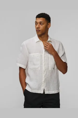 C.P. Company C.p. Company Linen Boxy Short Sleeve Shirt Herren-leinenhemd In