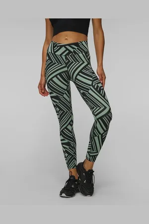 Casall Essential Printed Tights Leggings Für Damen In Grün Und Schwarz