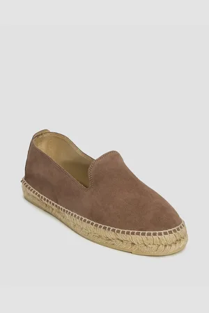 MANEBI Hamptons Flat Espadrilles Herren-espadrilles Aus Wildleder In