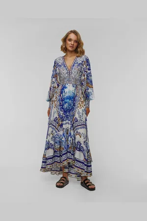 Camilla Long Button Front Maxikleid Aus Seide