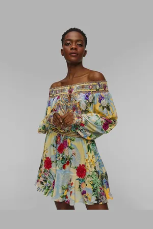 Camilla Off Shoulder Flor Fantastica Seidenkleid Für Damen