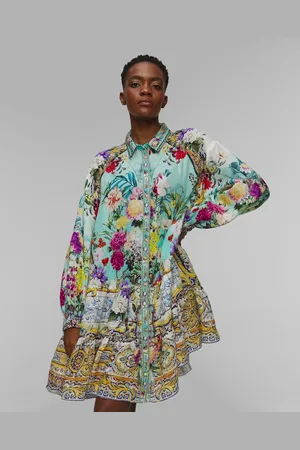 Camilla Gardens Of Queluz Geblümtes Seidenkleid Für Damen