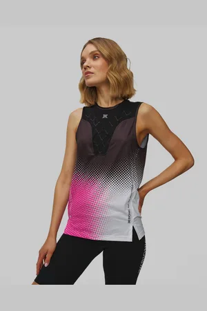 X Bionic Corefusion Run Tank Unisex Lauf-singlet Schwarz-pink-weiß