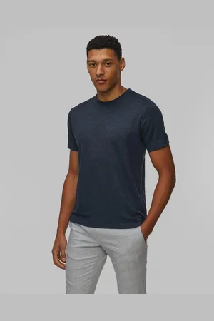 MC2 SAINT BARTH Ecstasea N Herren-t-shirt Aus Leinen In Marineblau