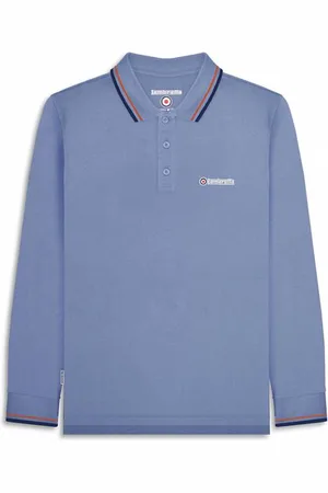 Lambretta Twin Tipped Herren Langarm Polo-Shirt SS3224-GRY