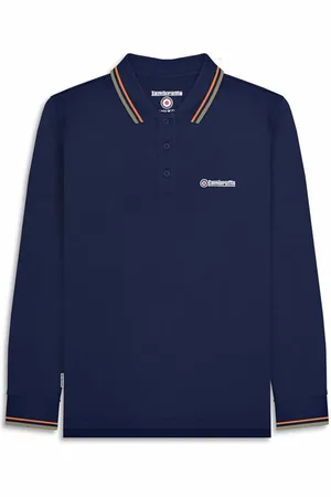 Lambretta Twin Tipped Herren Langarm Polo-Shirt