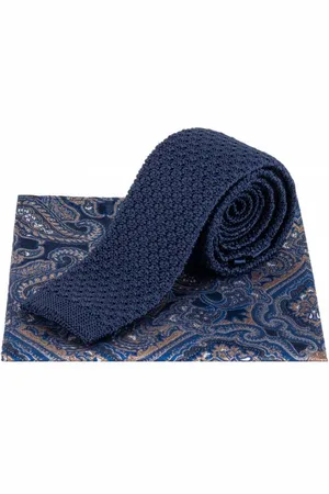 Lambretta Paisley Herren Strickkrawatte und Einstecktuch