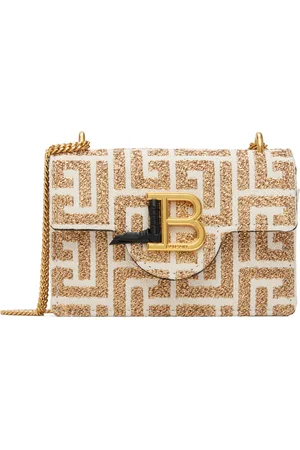 Balmain Off-White & Gold B-Buzz Wallet Bag