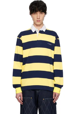 AFTER PRAY & Navy Stripe Jersey Rugby Polo