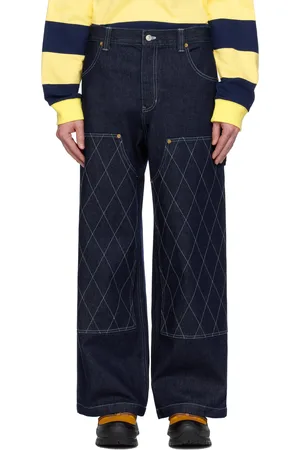 AFTER PRAY Navy Wide Carpenter Jeans